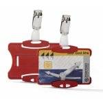Durable 8118 03 Security Pass Holder With Clip Red